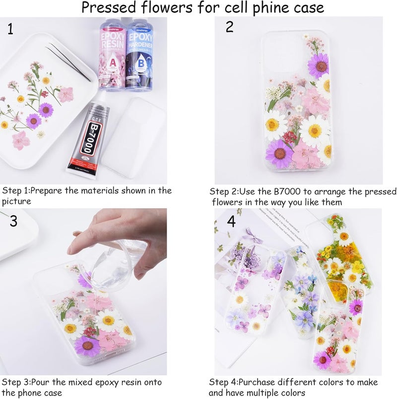 Xinxinran 40Pcs Black Dried Pressed Flowers for Crafts, Dry Flower Kit for Resin Molds,Epoxy Resin Accessories,Bookmark,Nails, Jewelry Molds,Candle Making Supplies,Soap,Cake - Image 5